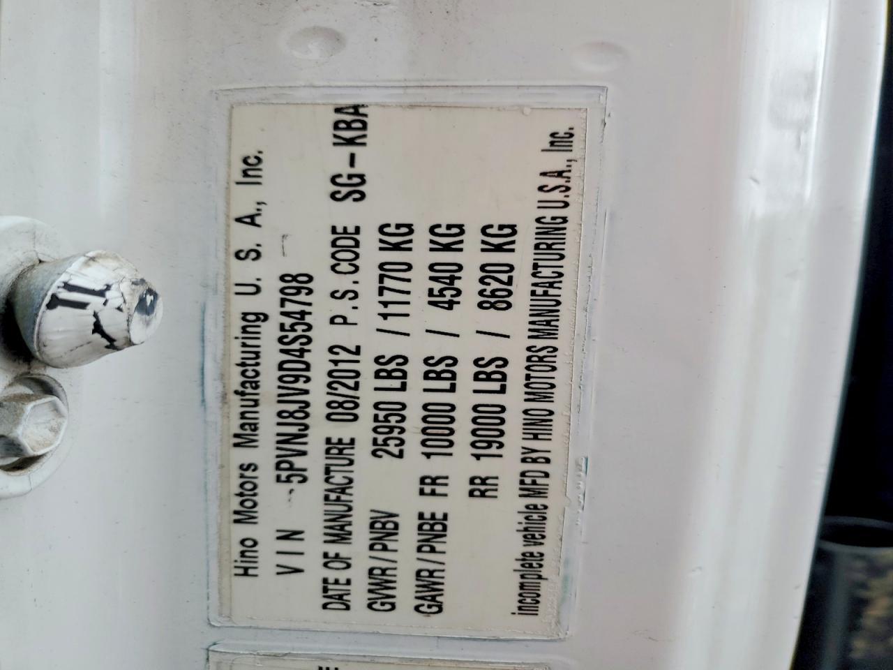2013 HINO 258/268