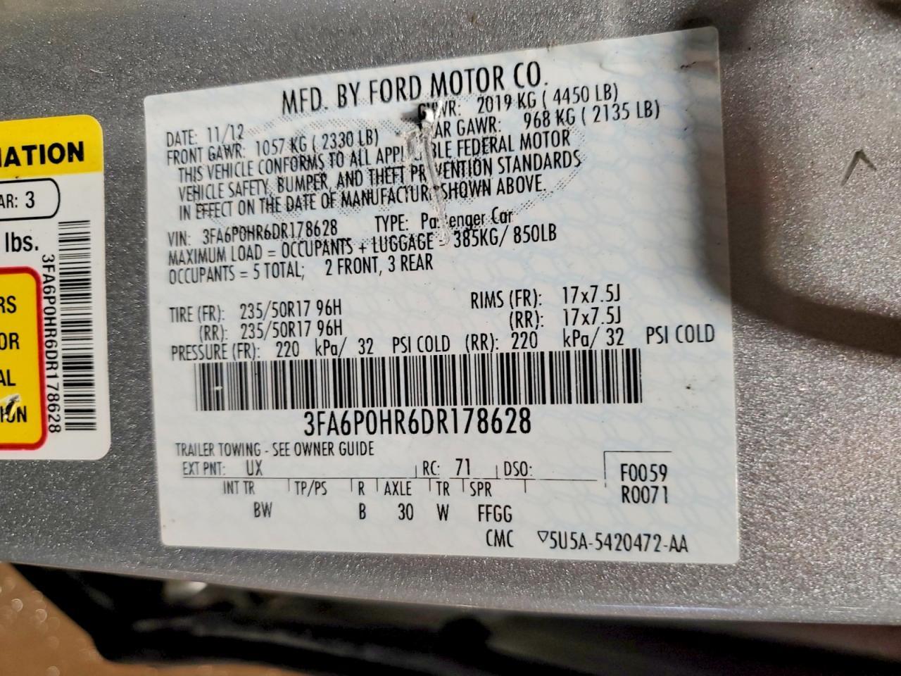 2013 FORD FUSION