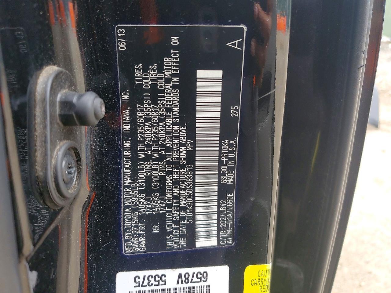 2013 TOYOTA SIENNA