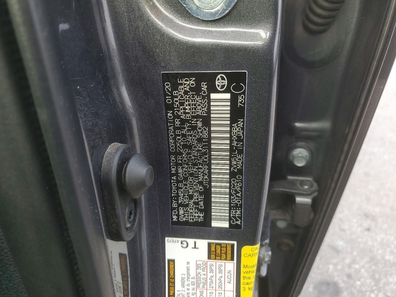 2020 TOYOTA PRIUS