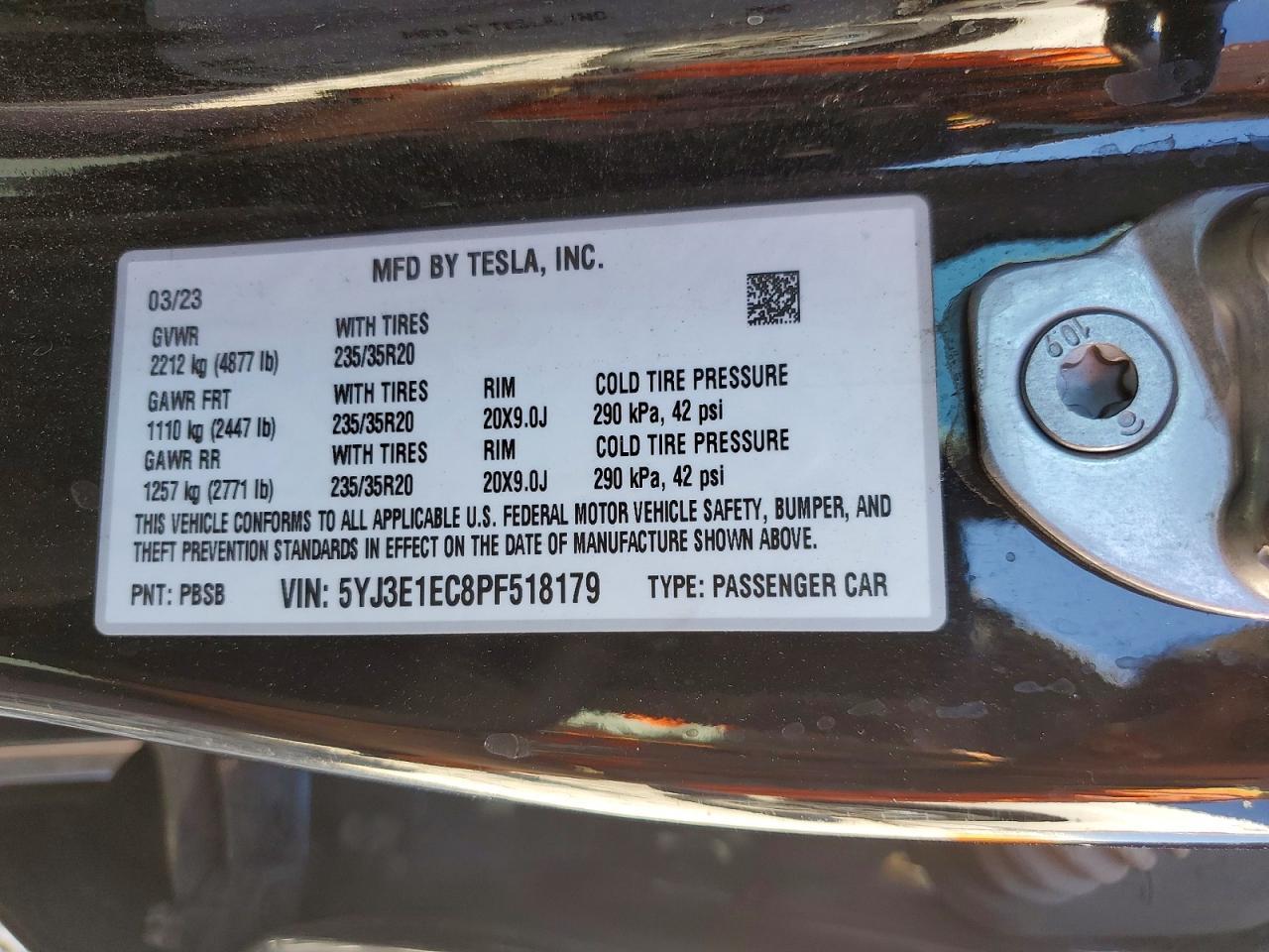 2023 TESLA MODEL 3