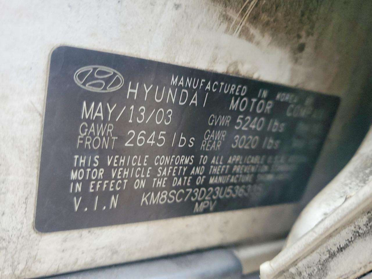 2003 HYUNDAI SANTA FE