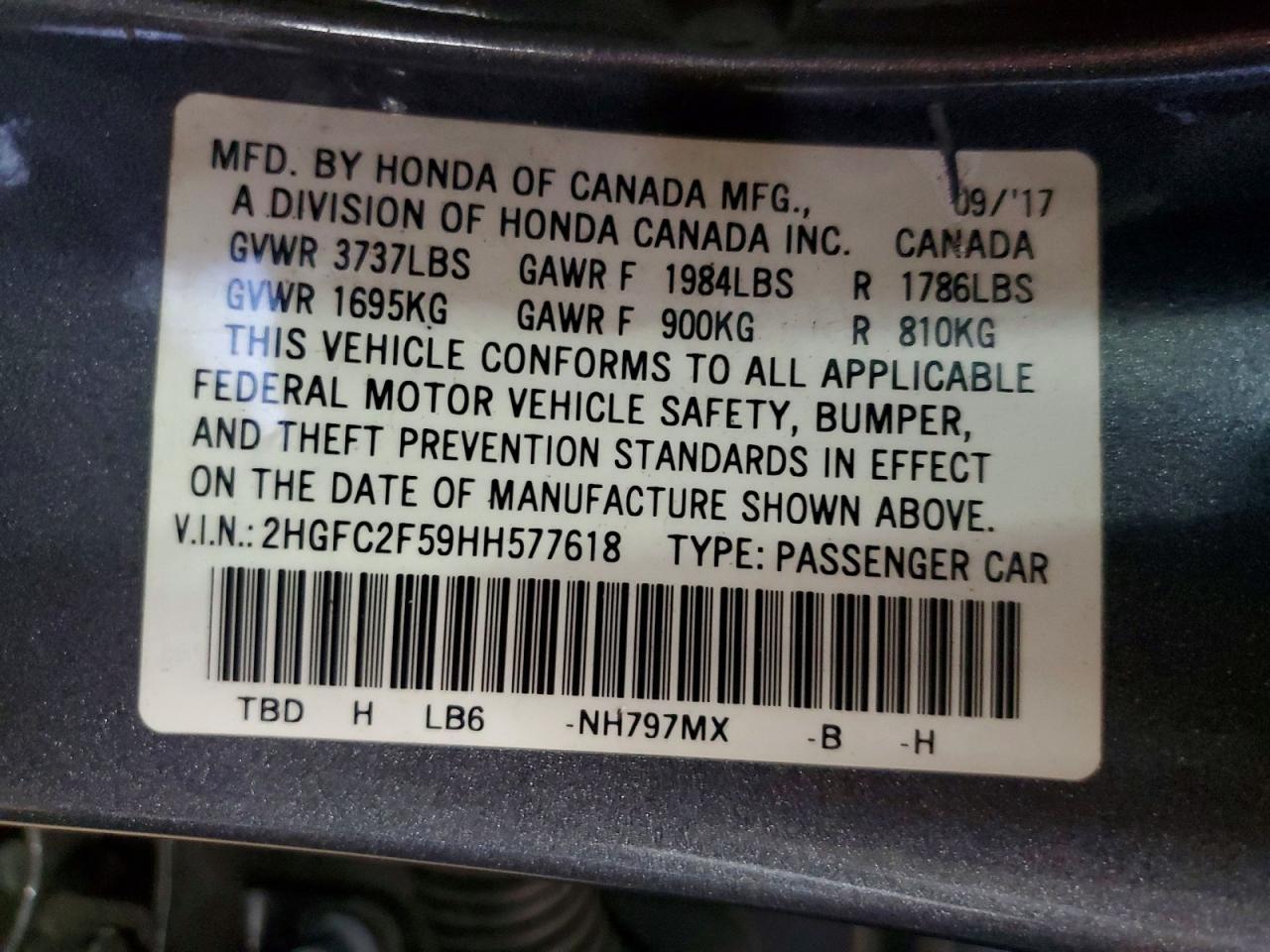 2017 HONDA CIVIC