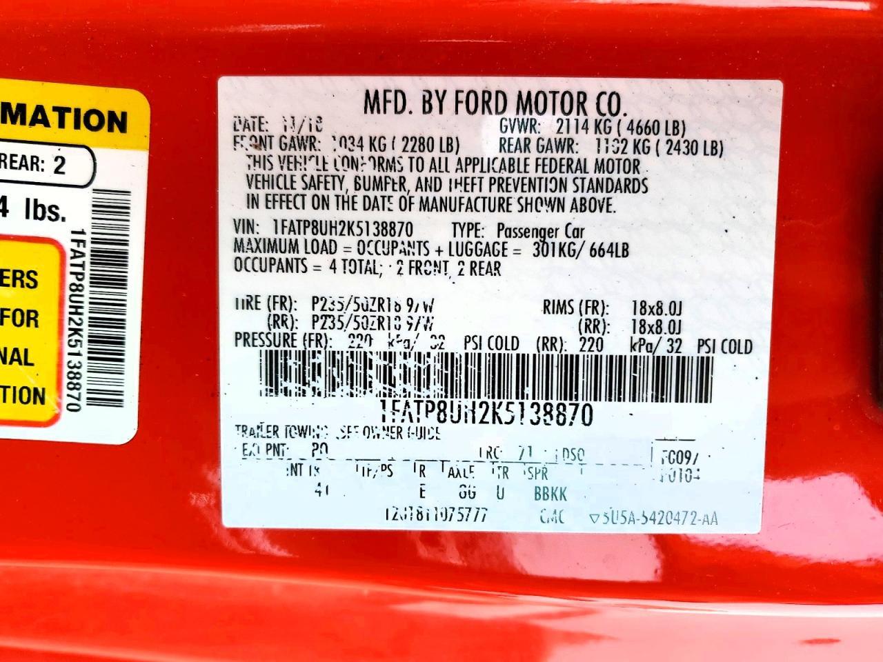 2019 FORD MUSTANG
