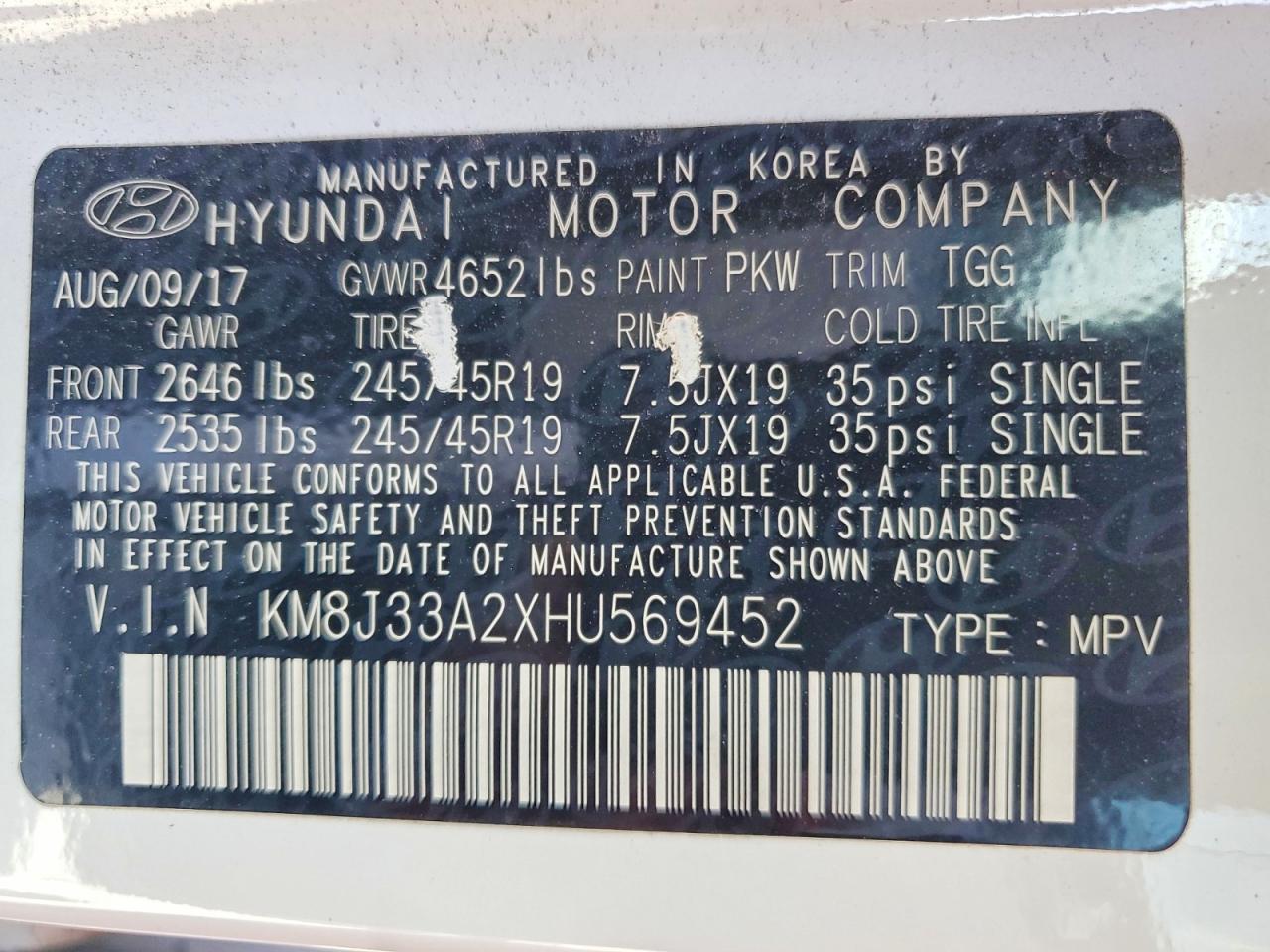 2017 HYUNDAI TUCSON