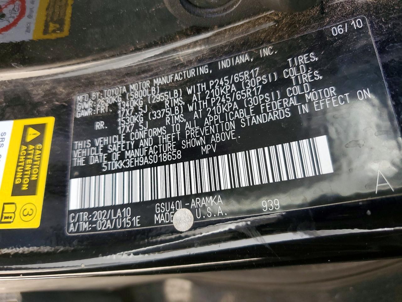 2010 TOYOTA HIGHLANDER