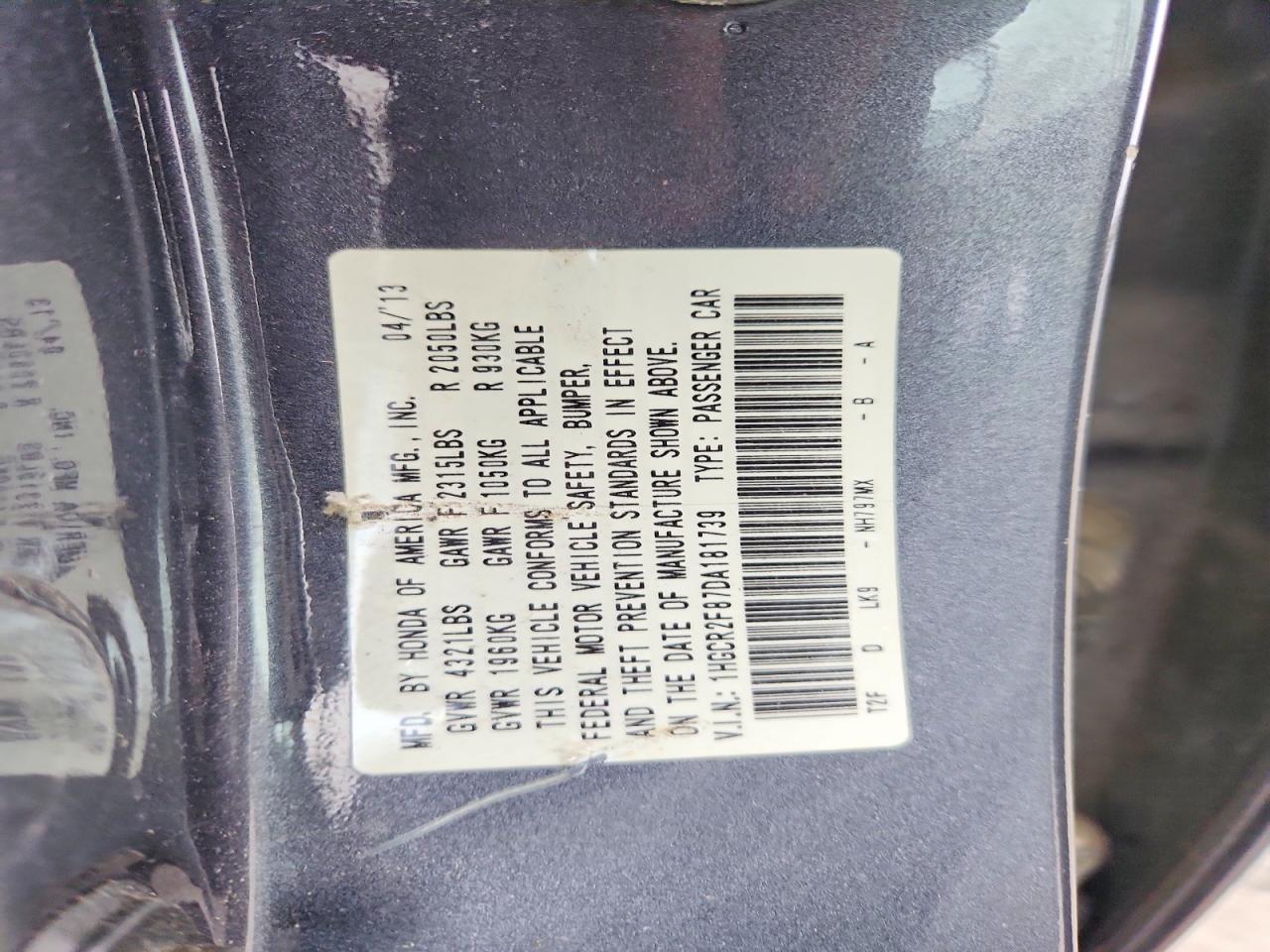 2013 HONDA ACCORD