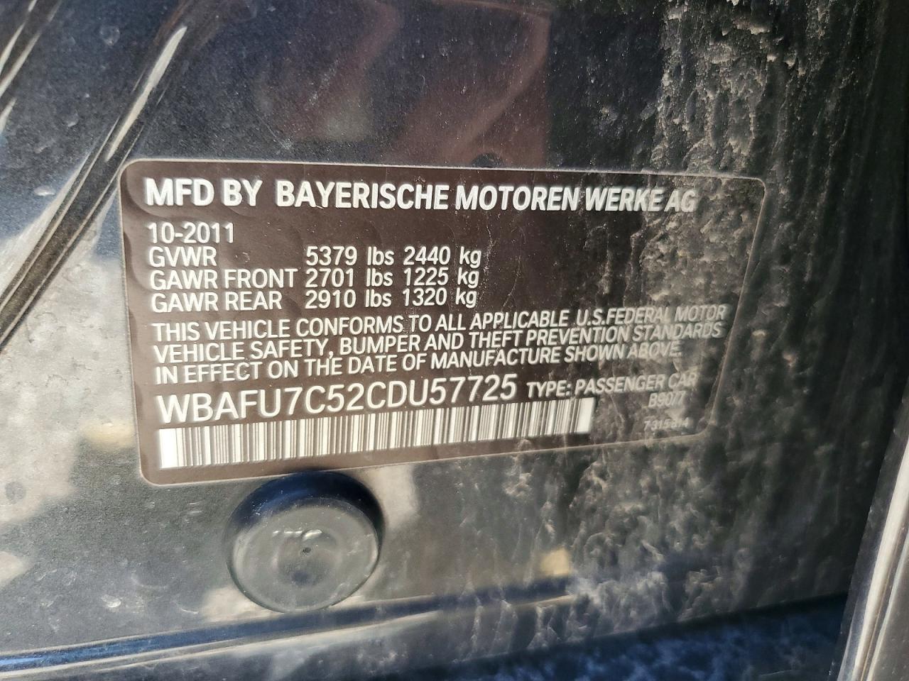 2012 BMW 5 series