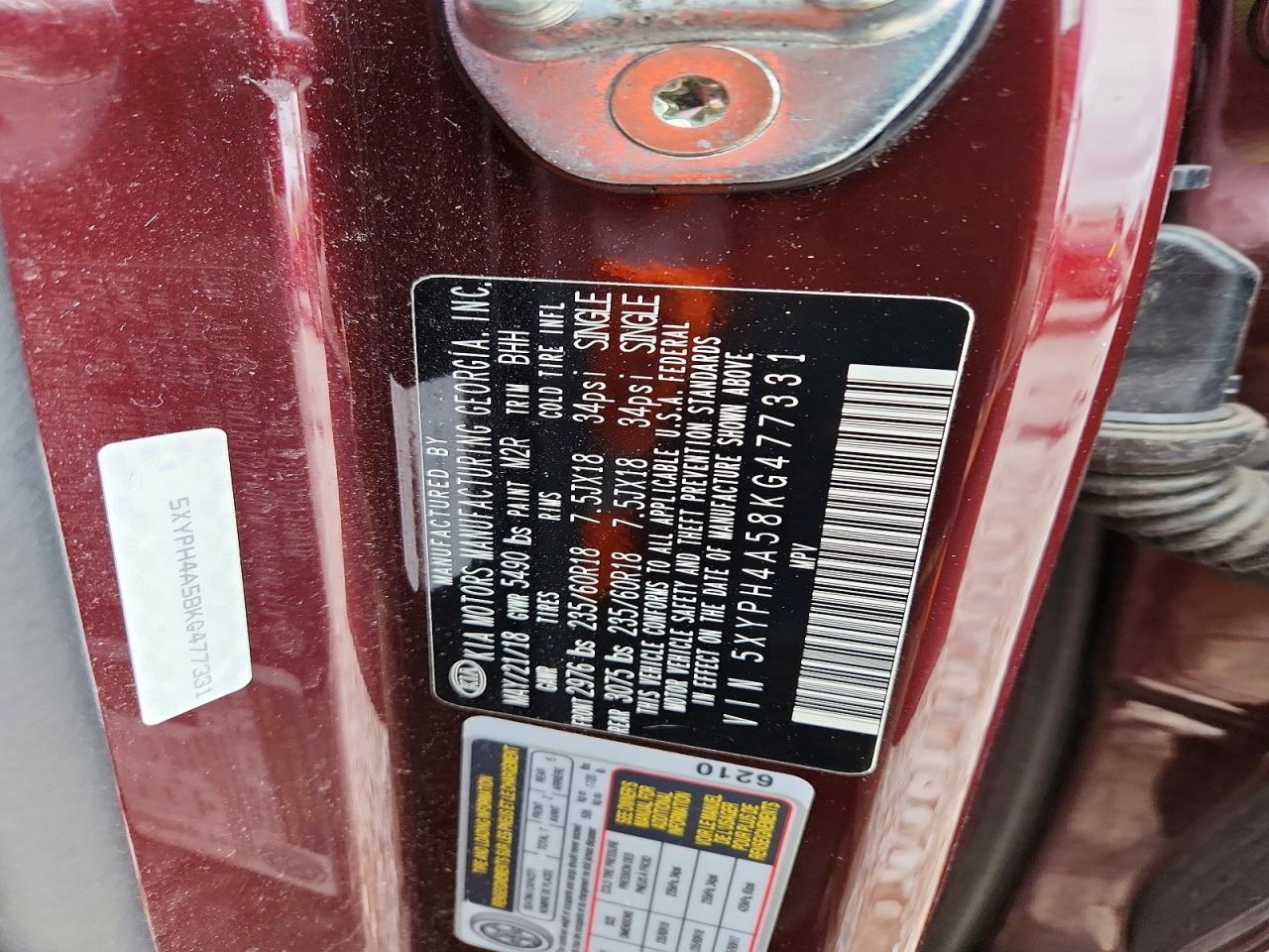 2019 KIA SORENTO