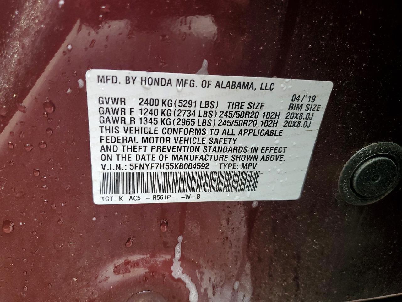 2019 HONDA Passport