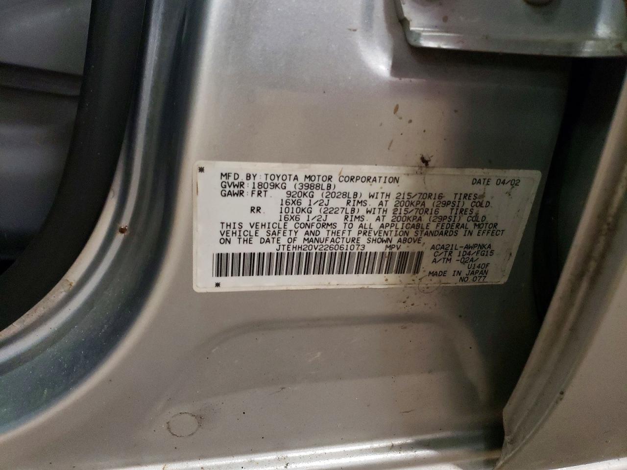 2002 TOYOTA RAV4