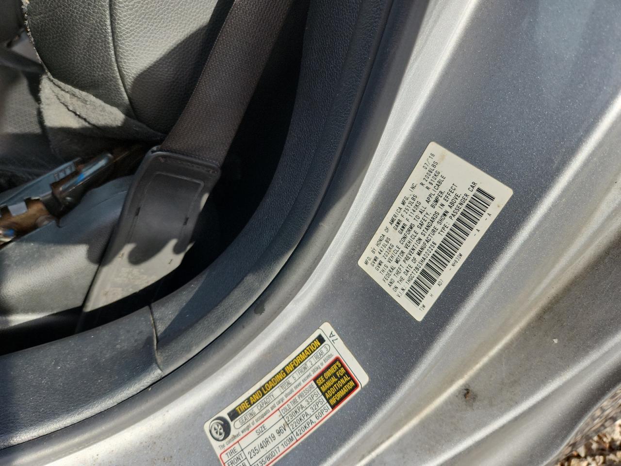 2017 HONDA ACCORD