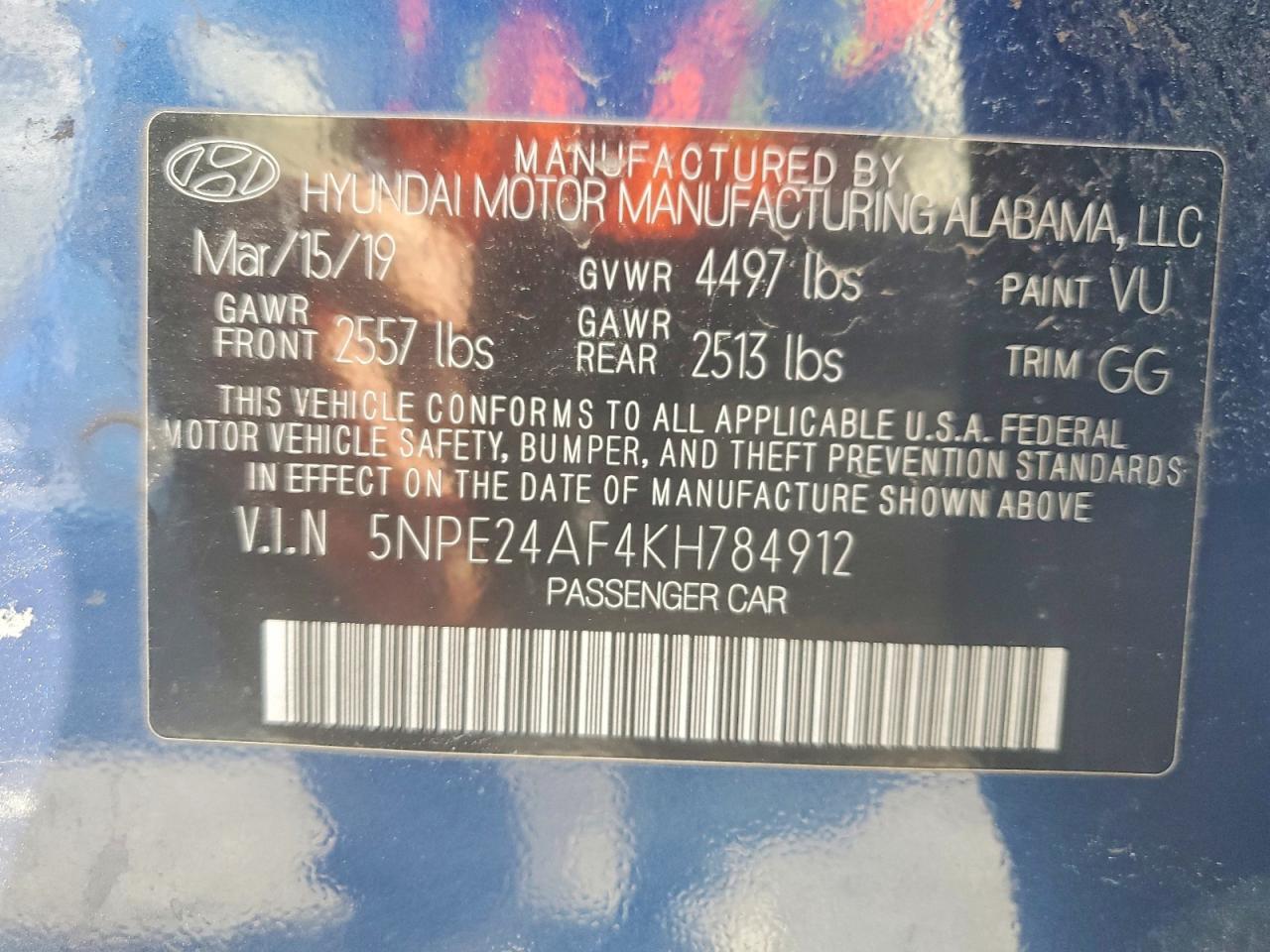2019 HYUNDAI SONATA