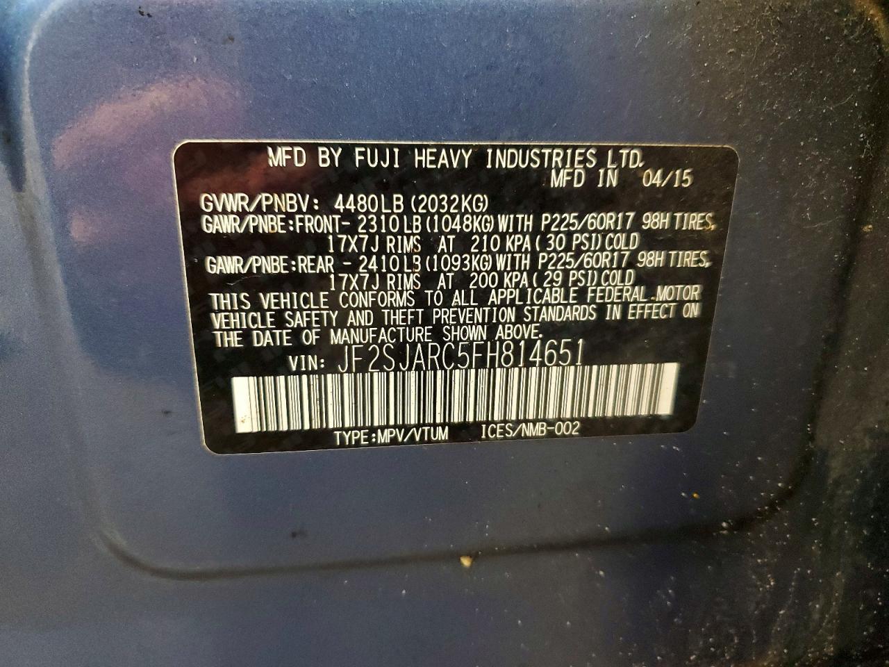 2015 SUBARU FORESTER
