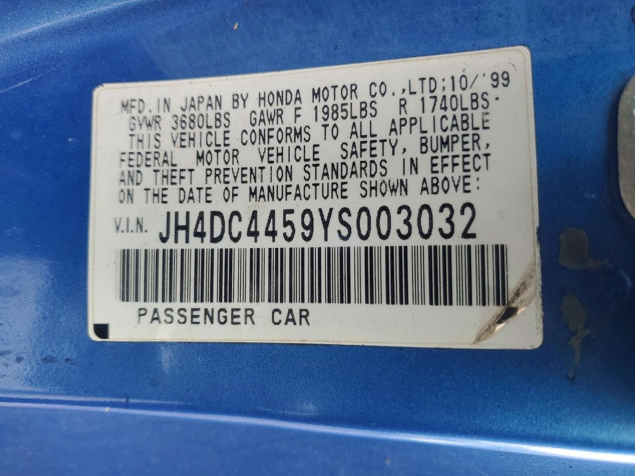 2000 ACURA Integra