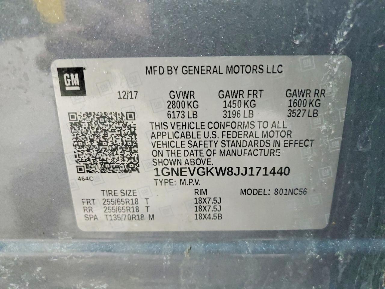 2018 CHEVROLET TRAVERSE