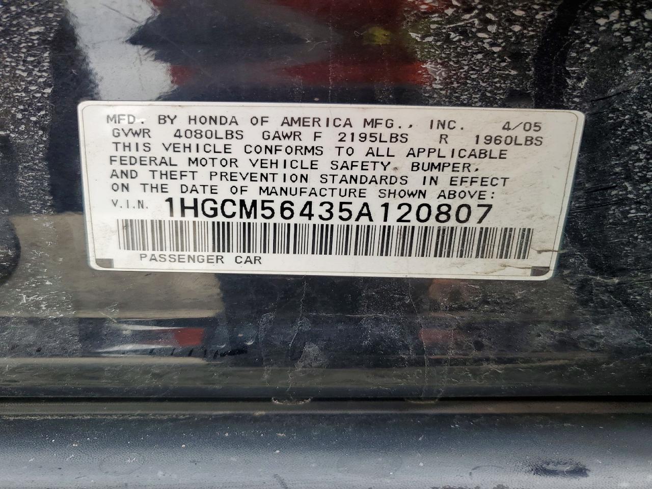 2005 HONDA ACCORD