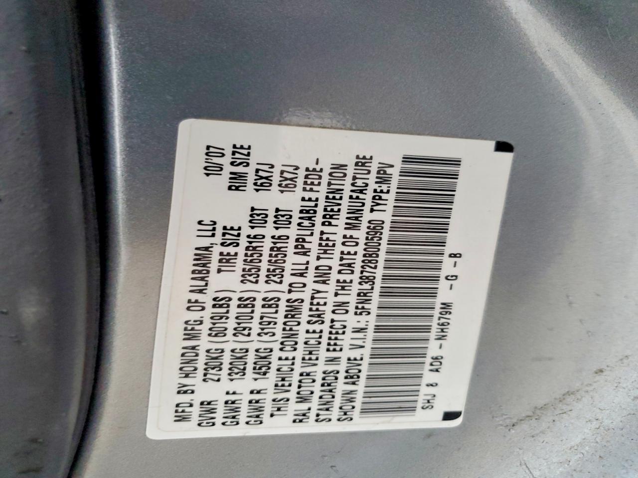 2008 HONDA ODYSSEY