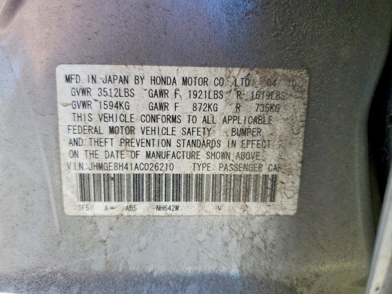 2010 HONDA FIT