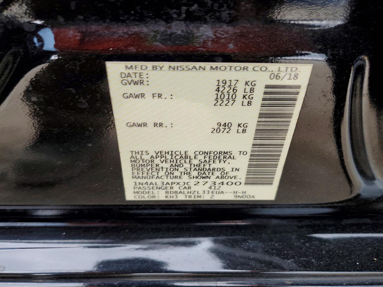 2018 NISSAN ALTIMA