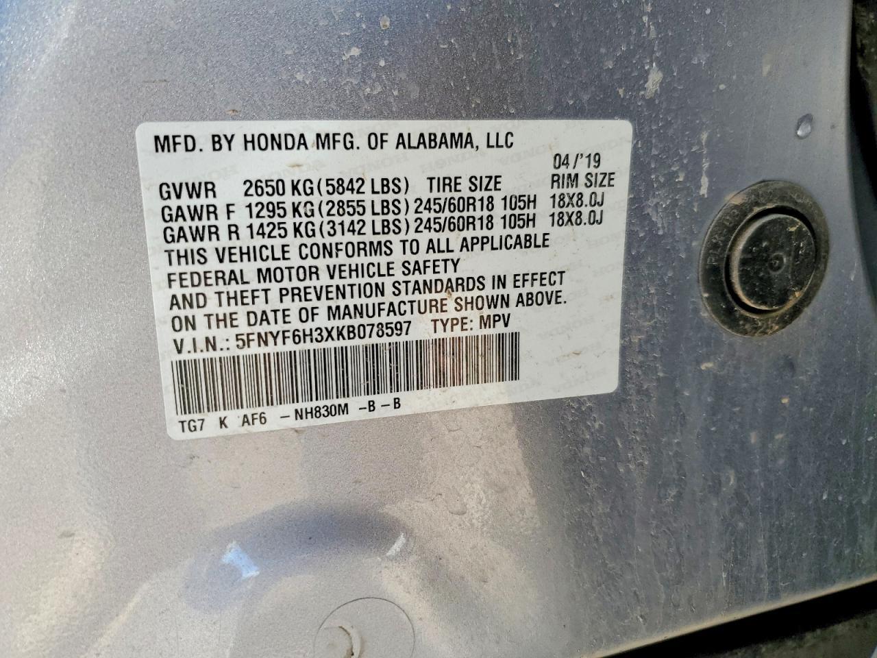 2019 HONDA PILOT