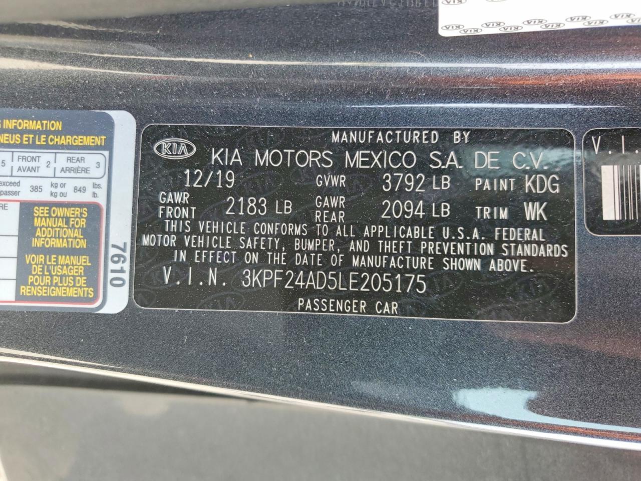 2020 KIA FORTE