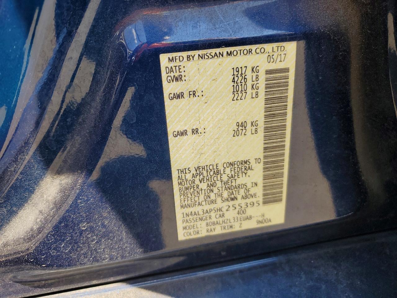 2017 NISSAN ALTIMA