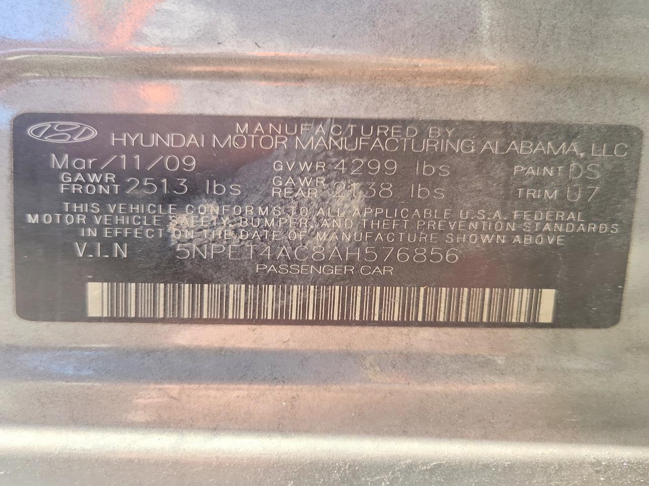 2010 HYUNDAI SONATA