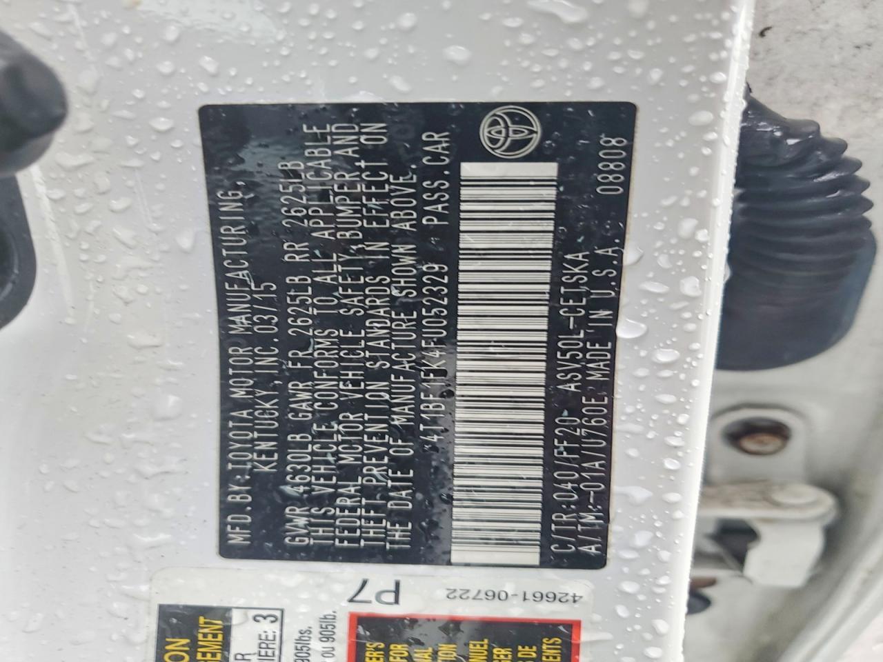 2015 TOYOTA CAMRY