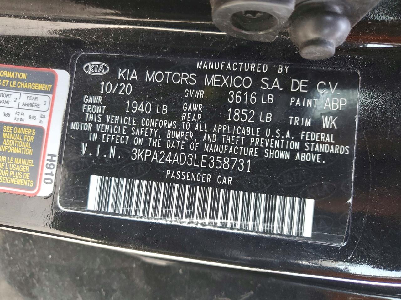 2020 KIA RIO