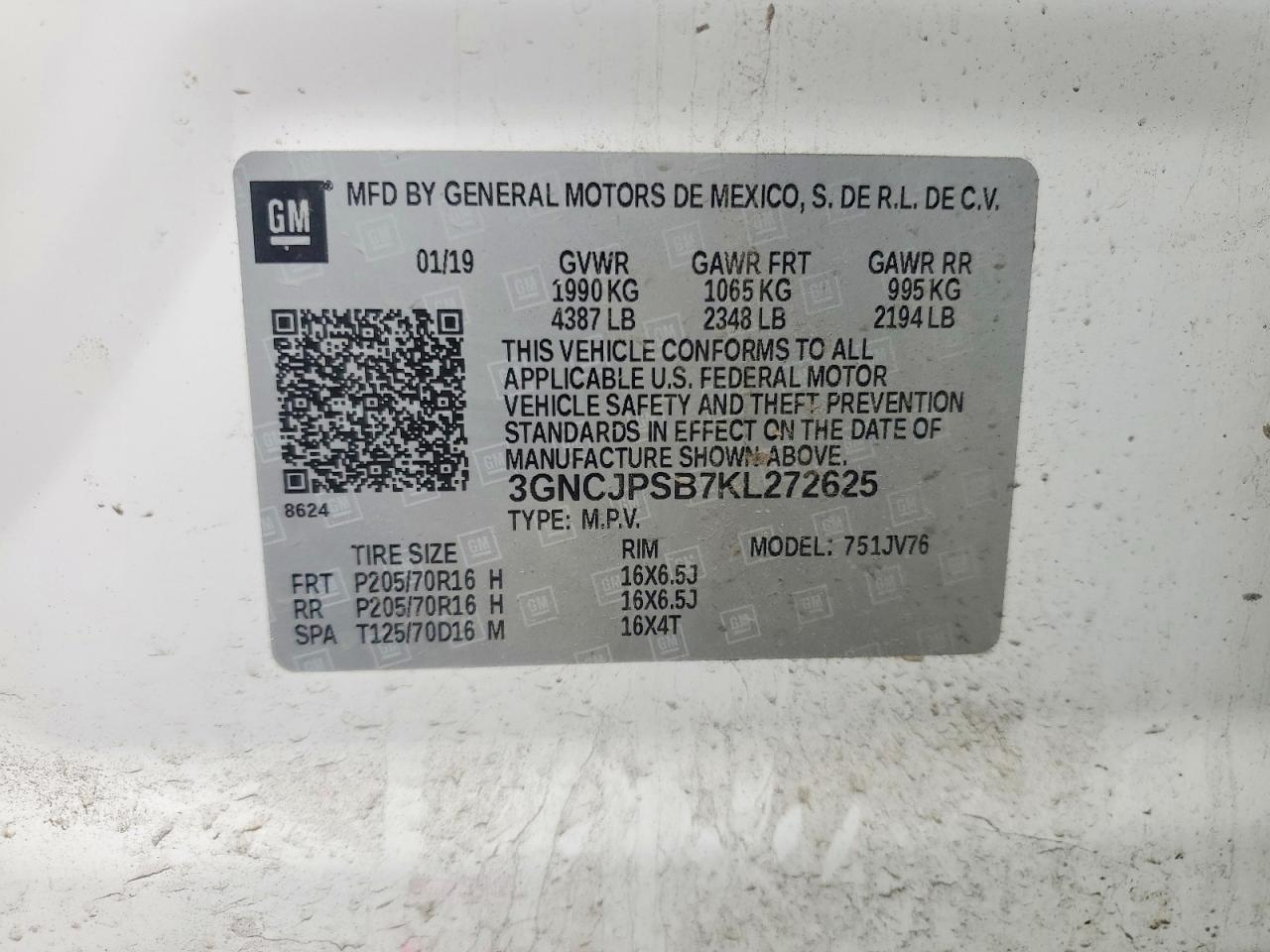 2019 CHEVROLET TRAX