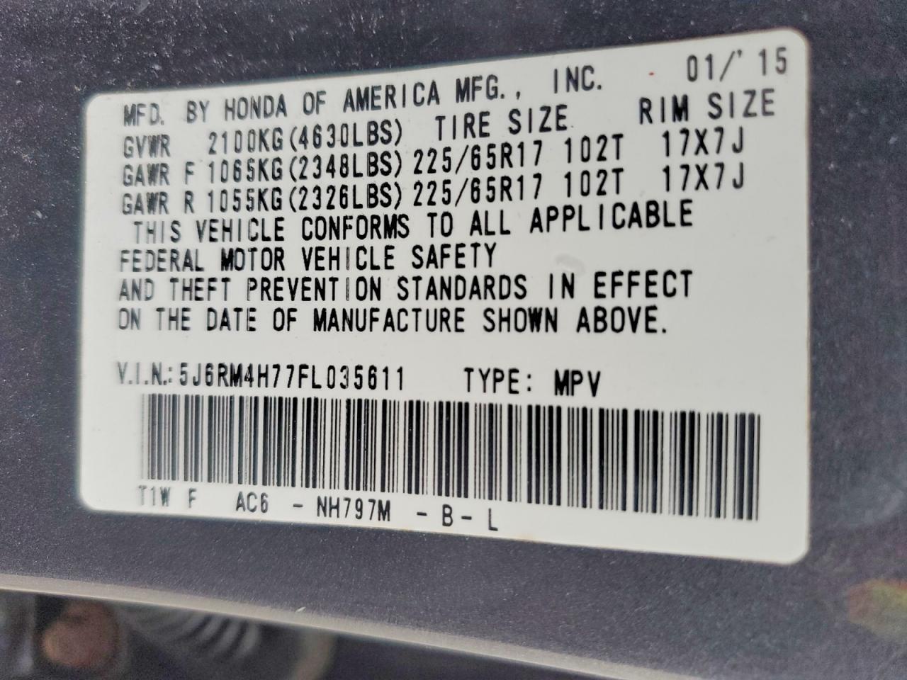 2015 HONDA CR-V