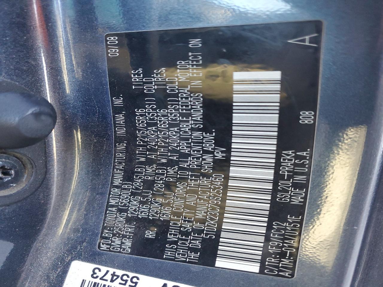 2009 TOYOTA SIENNA