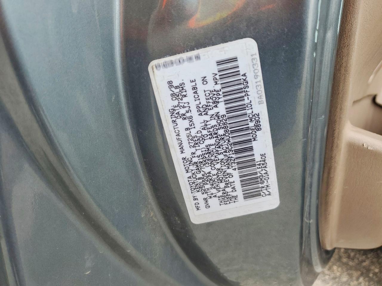 1998 TOYOTA SIENNA