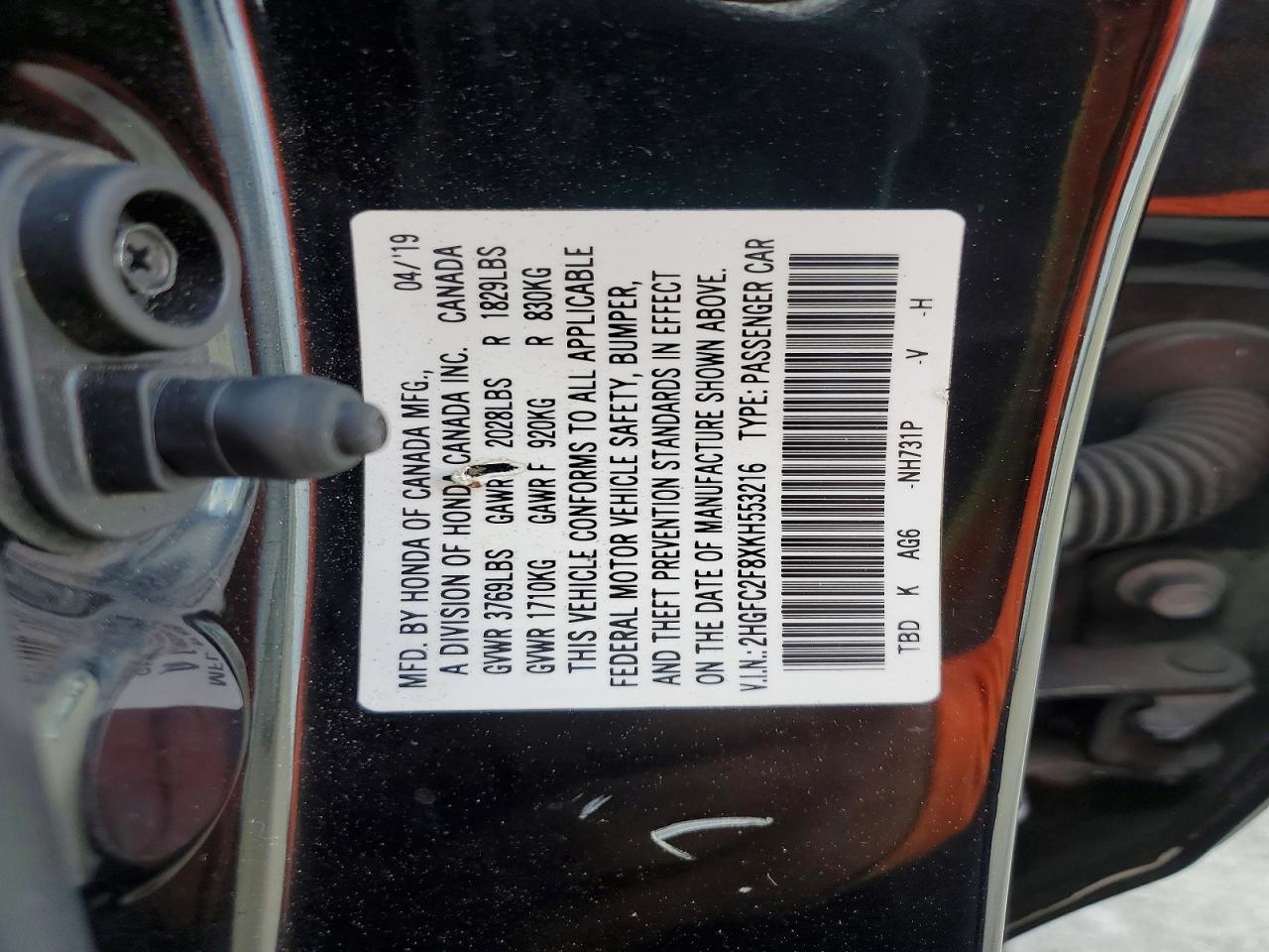 2019 HONDA CIVIC