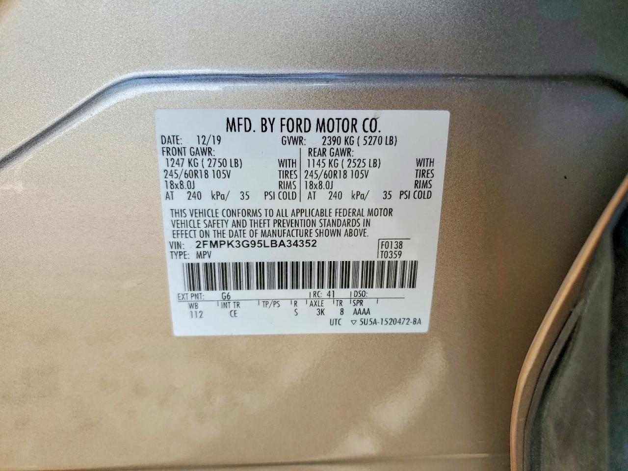 2020 FORD EDGE