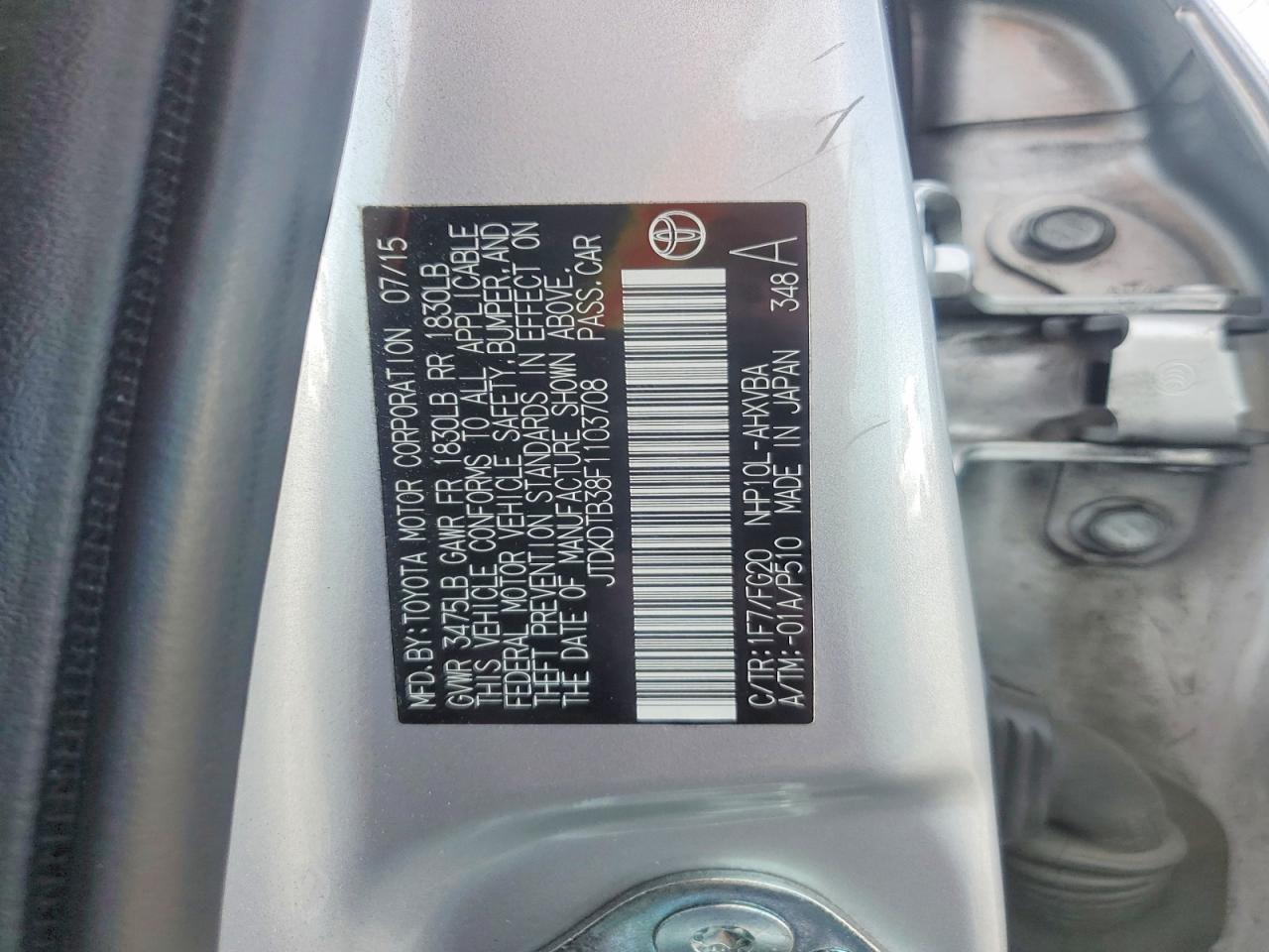 2015 TOYOTA Prius c
