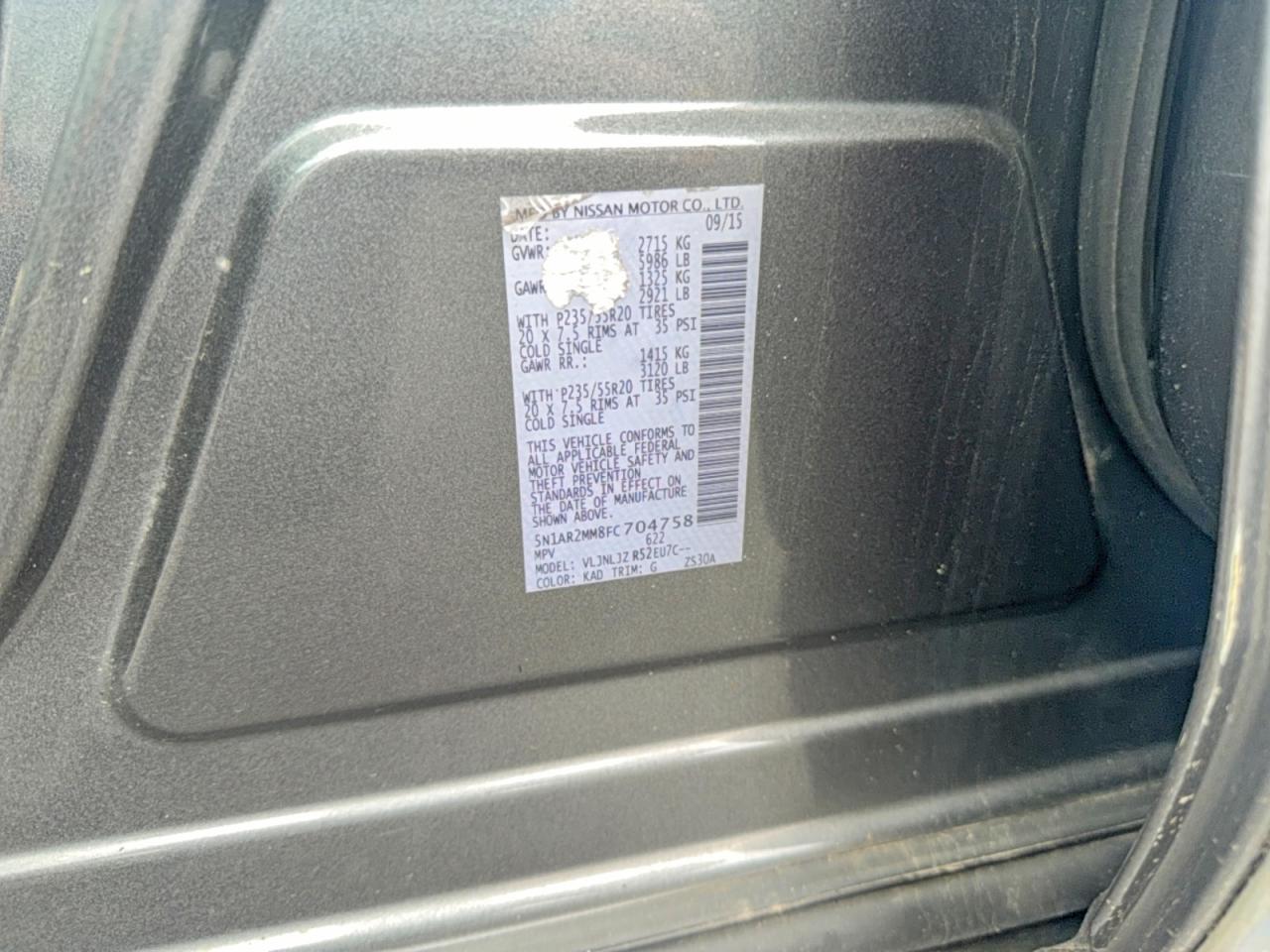 2015 NISSAN PATHFINDER