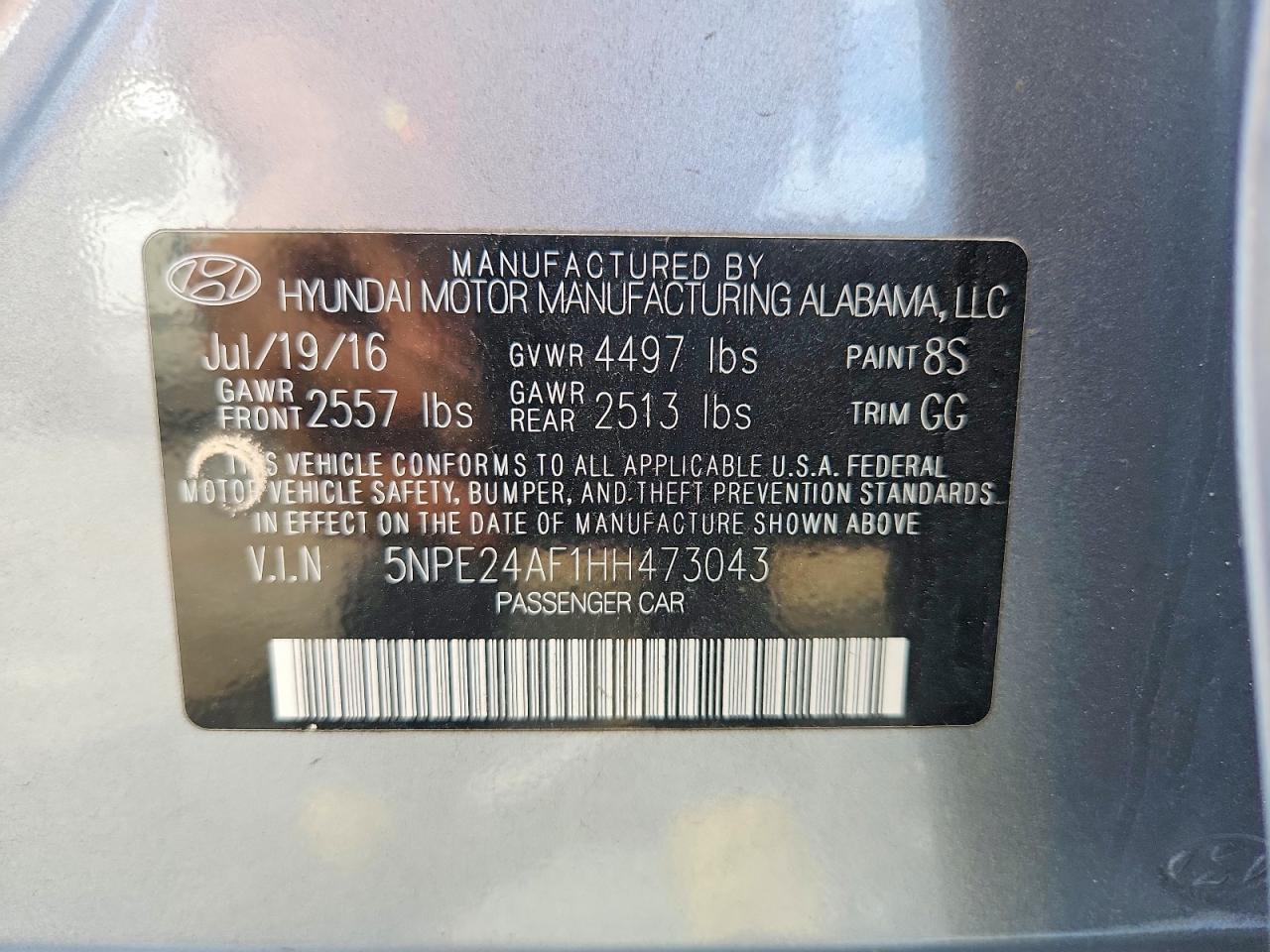 2017 HYUNDAI SONATA