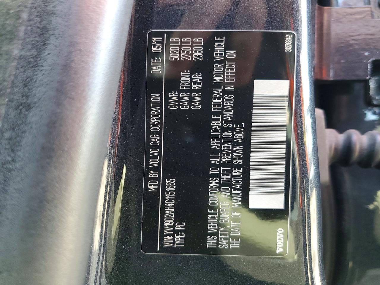 2012 VOLVO S80