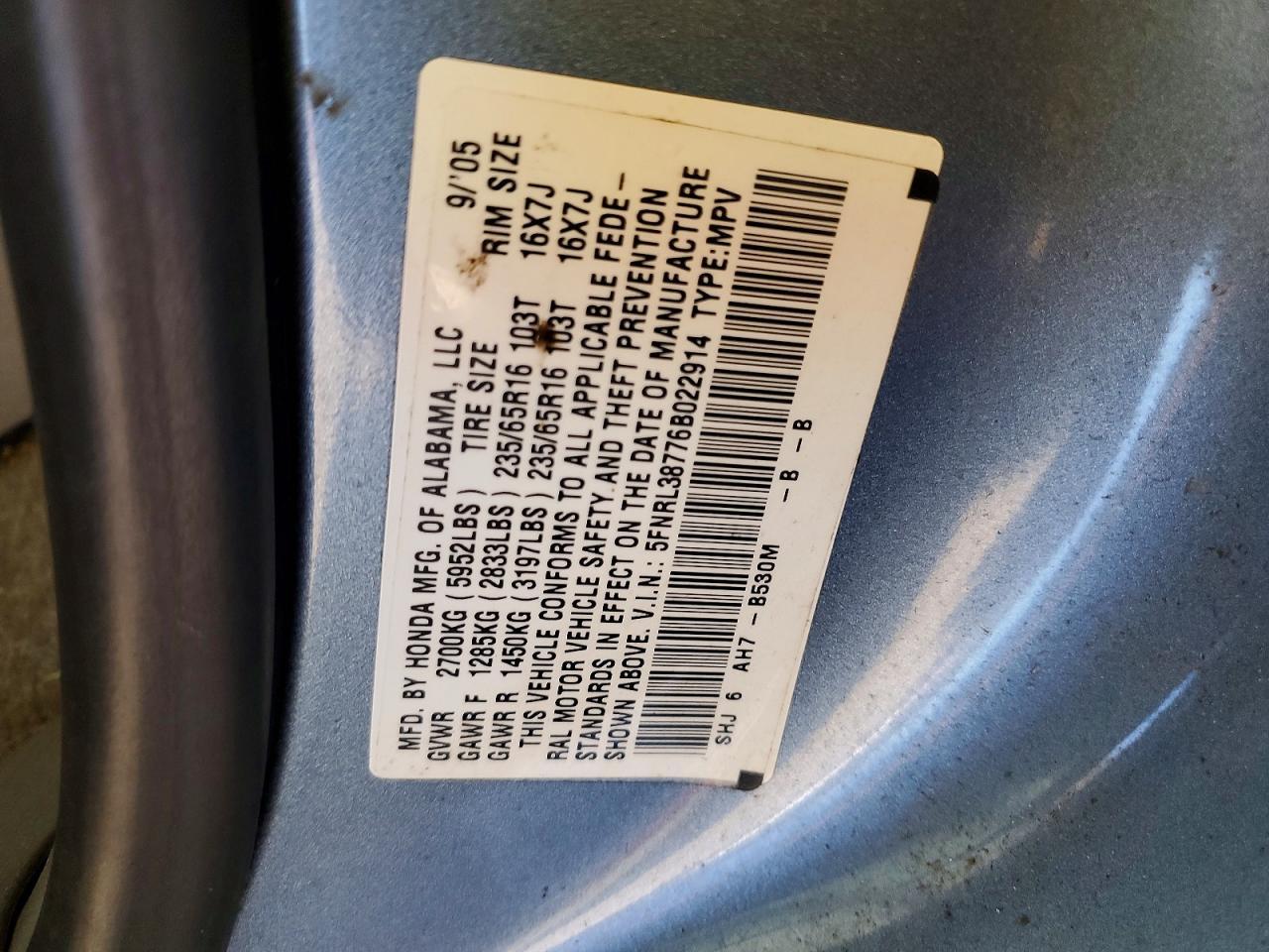 2006 HONDA ODYSSEY