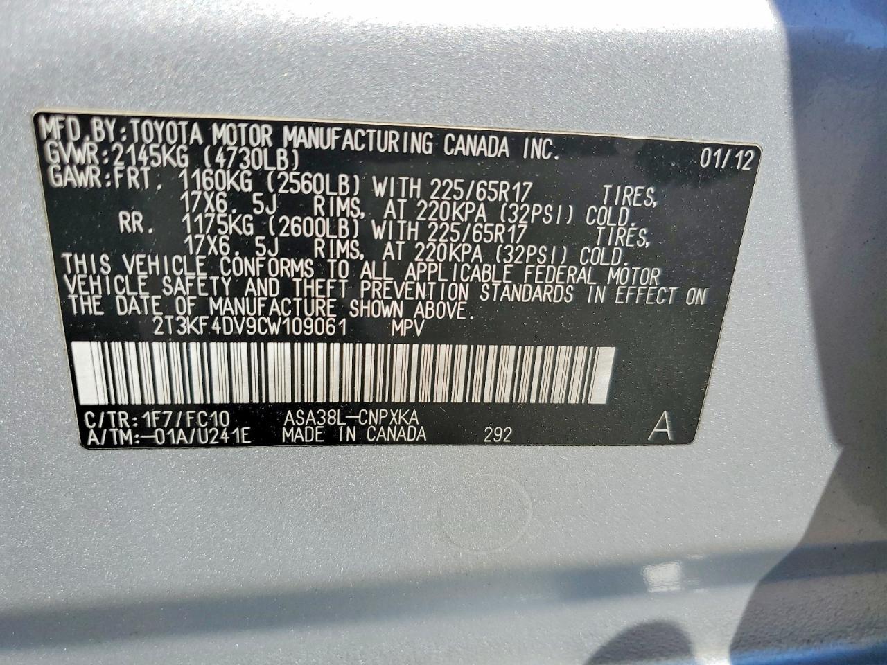 2012 TOYOTA RAV4