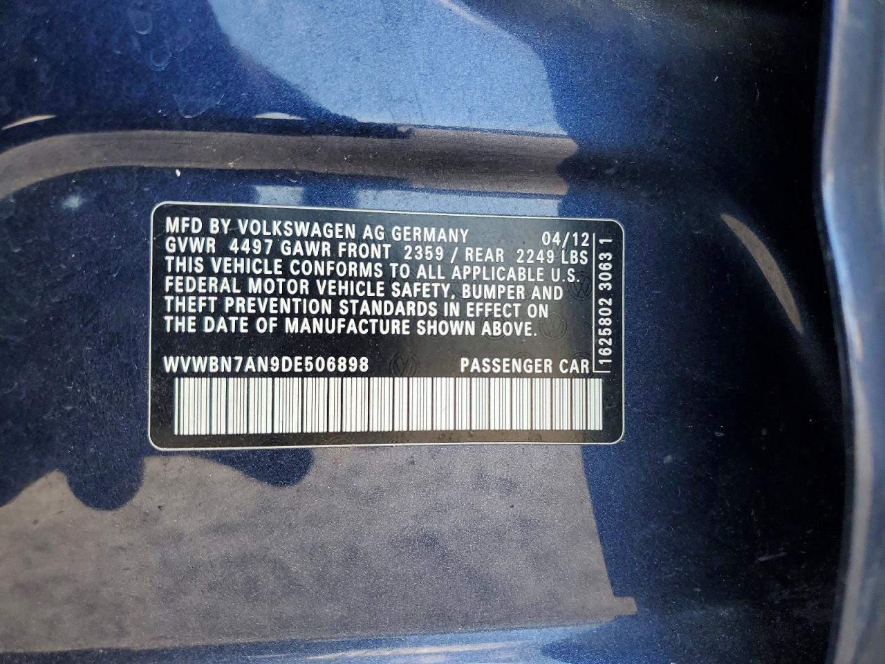 2013 VOLKSWAGEN CC