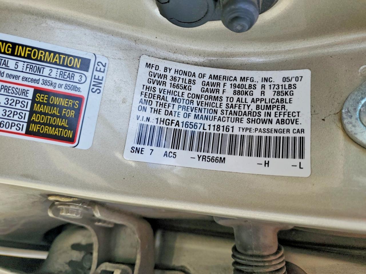 2007 HONDA CIVIC