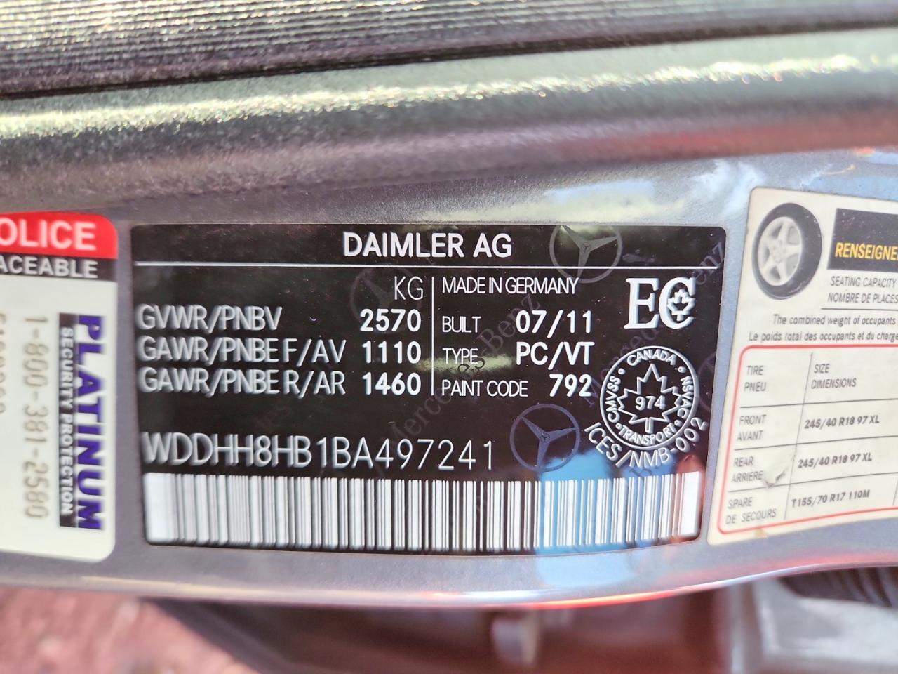 2011 MERCEDES-BENZ E