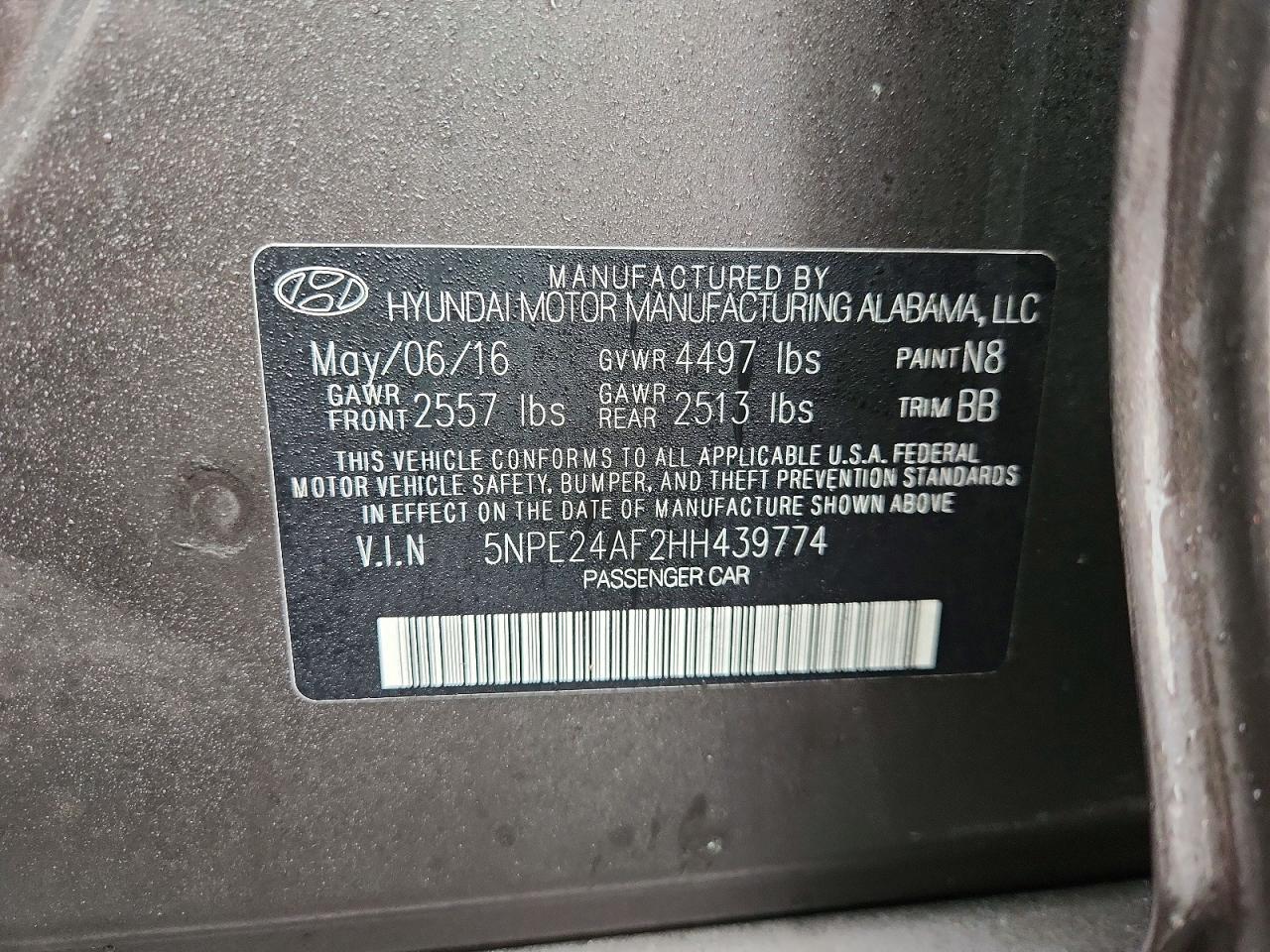 2017 HYUNDAI SONATA