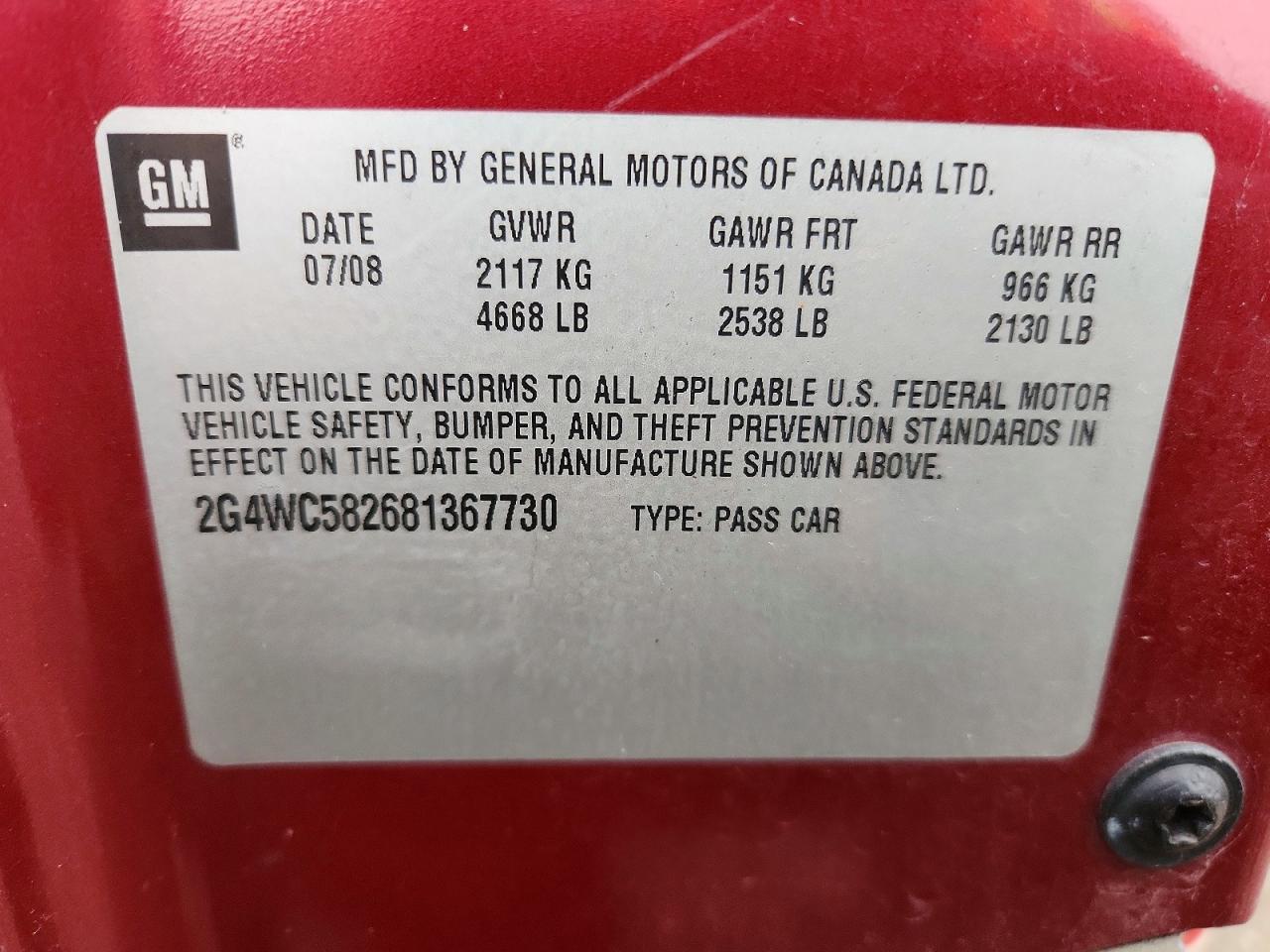2008 BUICK LACROSSE