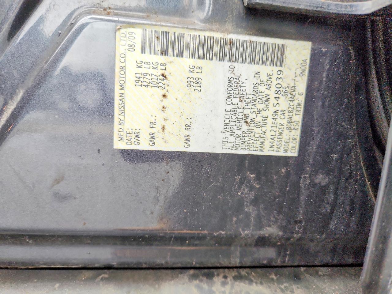 2009 NISSAN ALTIMA