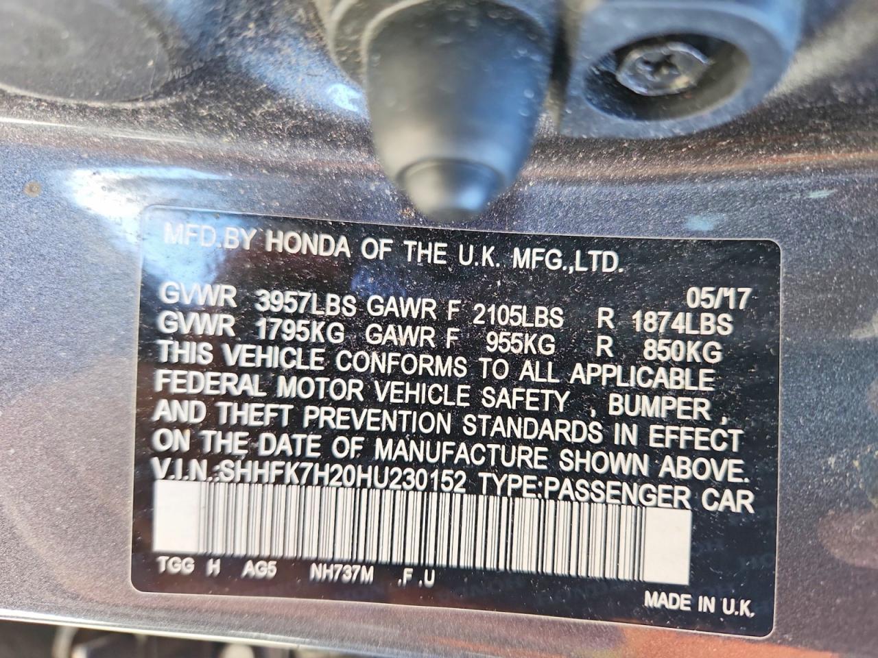 2017 HONDA CIVIC
