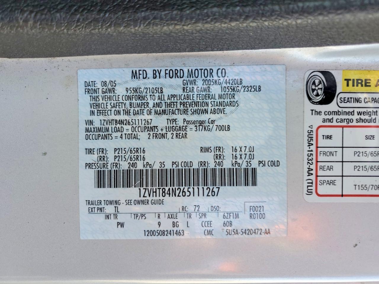 2006 FORD MUSTANG